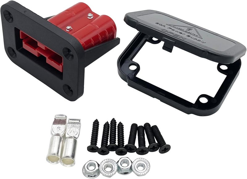 JooFn 50A Plug Mounting Panel for Anderson SB50 Series Connectors Flush Mount Recessed Plate (Red-1pc) - Image 1